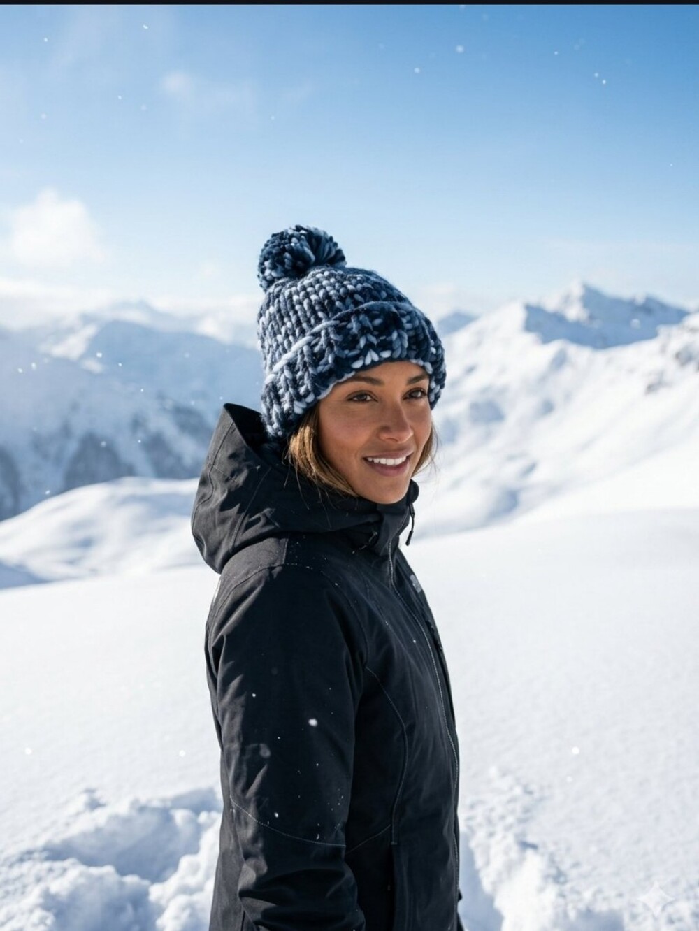 The north face Nanny beanie womens hand knit hat new black Grandmacore Ski Cozy